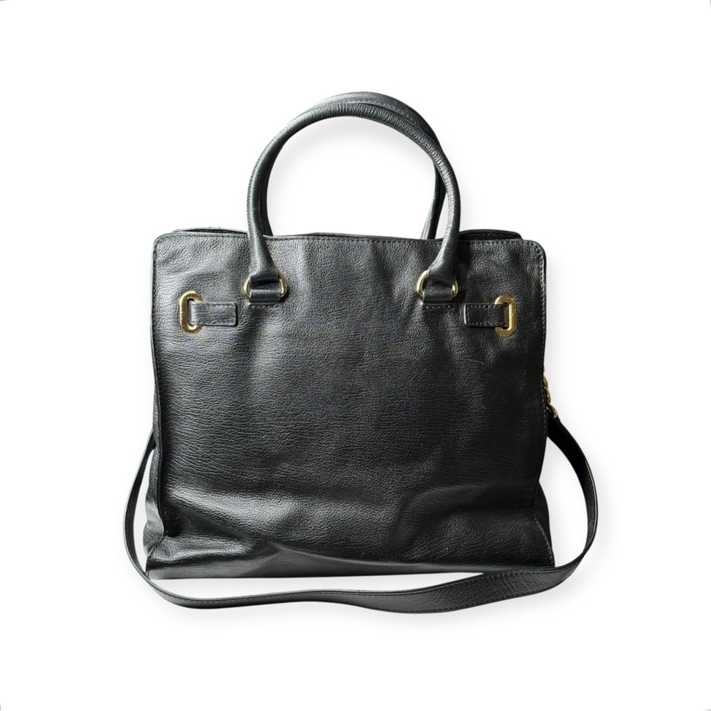 Michael KORS 𖦹 Limited Edition Grommet Large NS Satchel Handbag 𖦹 Black Leather - Picture 4 of 16